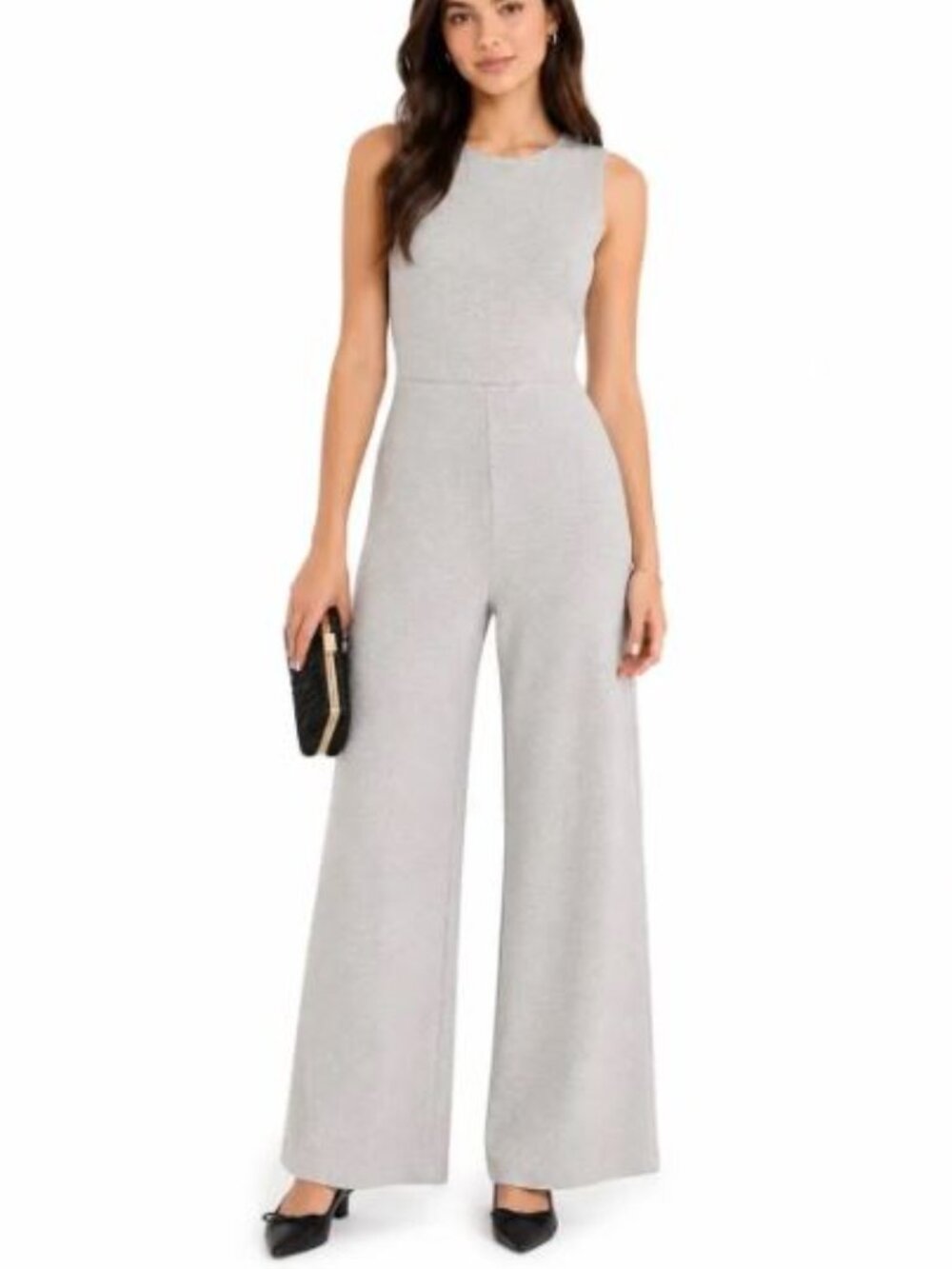 J.Crew Madison Lurex Sweater Holiday Jumpsuit in Silver Size S